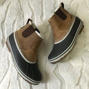 Eddie Bauer Shoes Tan Leather Hunt Pac Slip On Duck Boots Size 7